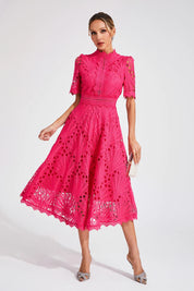 Lina | Dames Midi-jurk - Delicaat Kant, Elegant en Flatterend 0