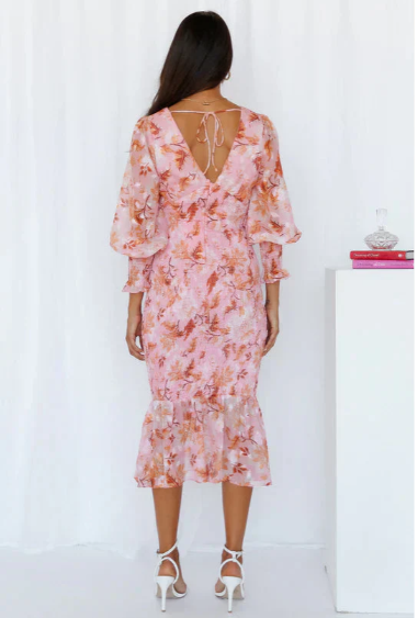 Lina | Dames Midi Jurk - Luchtige Bloemenprint, Perfect Voor Zomerjurkjes 4