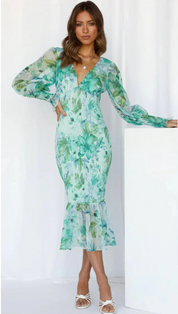 Lina | Dames Midi Jurk - Luchtige Bloemenprint, Perfect Voor Zomerjurkjes 5