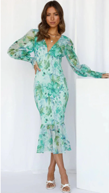 Lina | Dames Midi Jurk - Luchtige Bloemenprint, Perfect Voor Zomerjurkjes 5