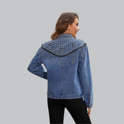 Oxy | Denim Jas Dames met Pareldetails en Franjes