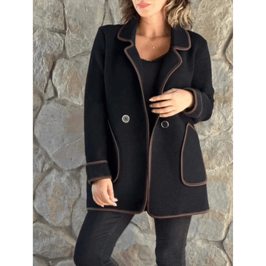 Bregina | Dames Winterjas - Elegante Stijl met Contrasterende Bies