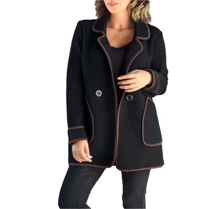 Bregina | Dames Winterjas - Elegante Stijl met Contrasterende Bies