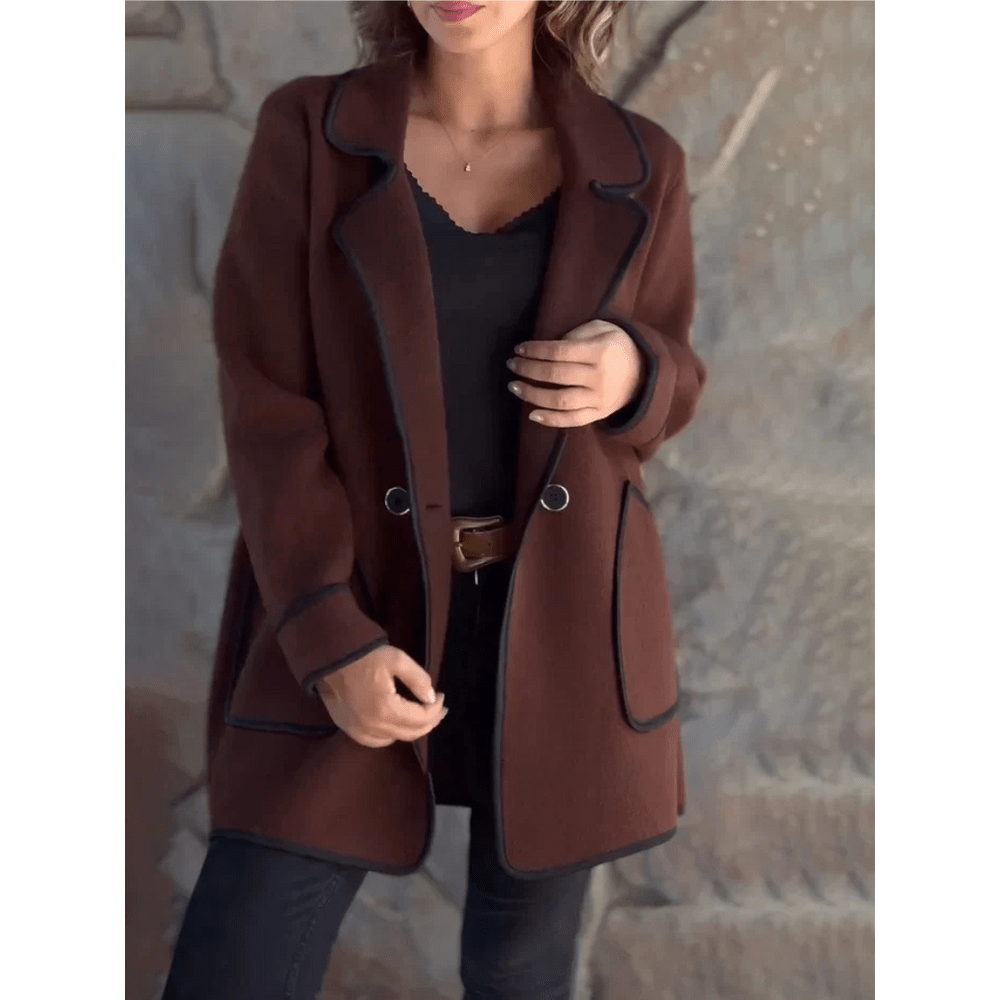 Bregina | Dames Winterjas - Elegante Stijl met Contrasterende Bies