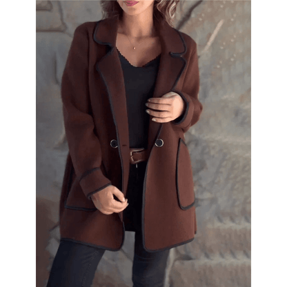 Bregina | Dames Winterjas - Elegante Stijl met Contrasterende Bies