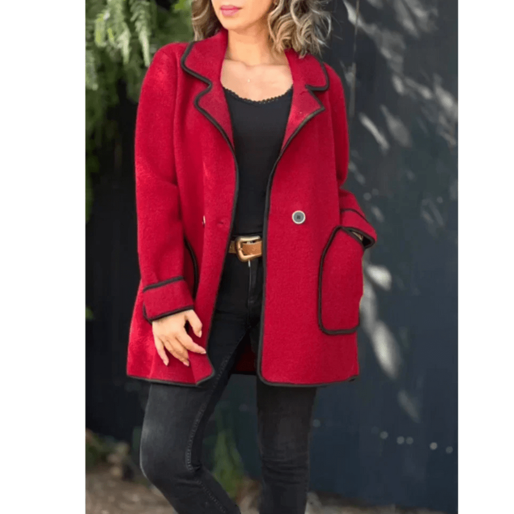 Bregina | Dames Winterjas - Elegante Stijl met Contrasterende Bies