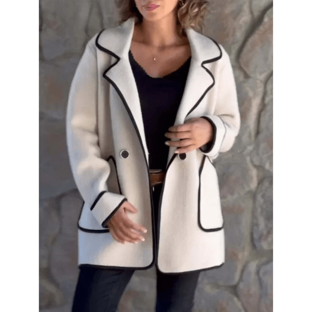 Bregina | Dames Winterjas - Elegante Stijl met Contrasterende Bies