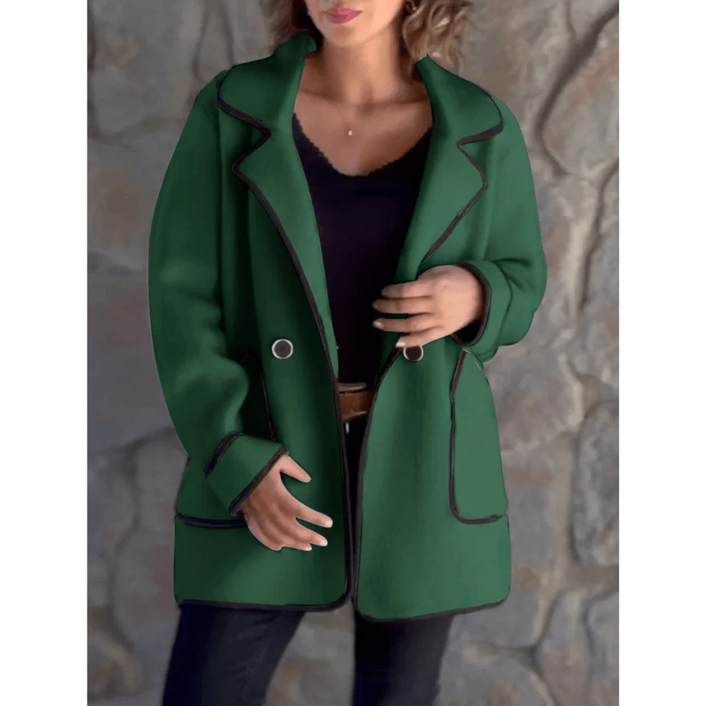Bregina | Dames Winterjas - Elegante Stijl met Contrasterende Bies