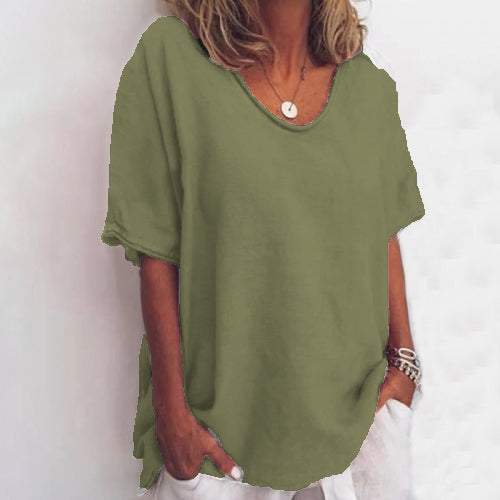 Briget | Luchtige Linnen T-Shirt – Tijdloze Comfort & Elegantie