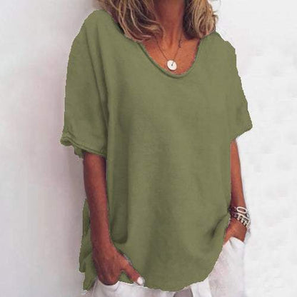 Briget | Luchtige Linnen T-Shirt – Tijdloze Comfort & Elegantie