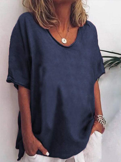 Briget | Luchtige Linnen T-Shirt – Tijdloze Comfort & Elegantie