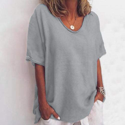 Briget | Luchtige Linnen T-Shirt – Tijdloze Comfort & Elegantie
