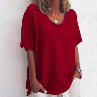 Briget | Luchtige Linnen T-Shirt – Tijdloze Comfort & Elegantie