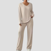 Luna | Dames Loungewear Set - Zacht Ribgebreid Comfy Set 0