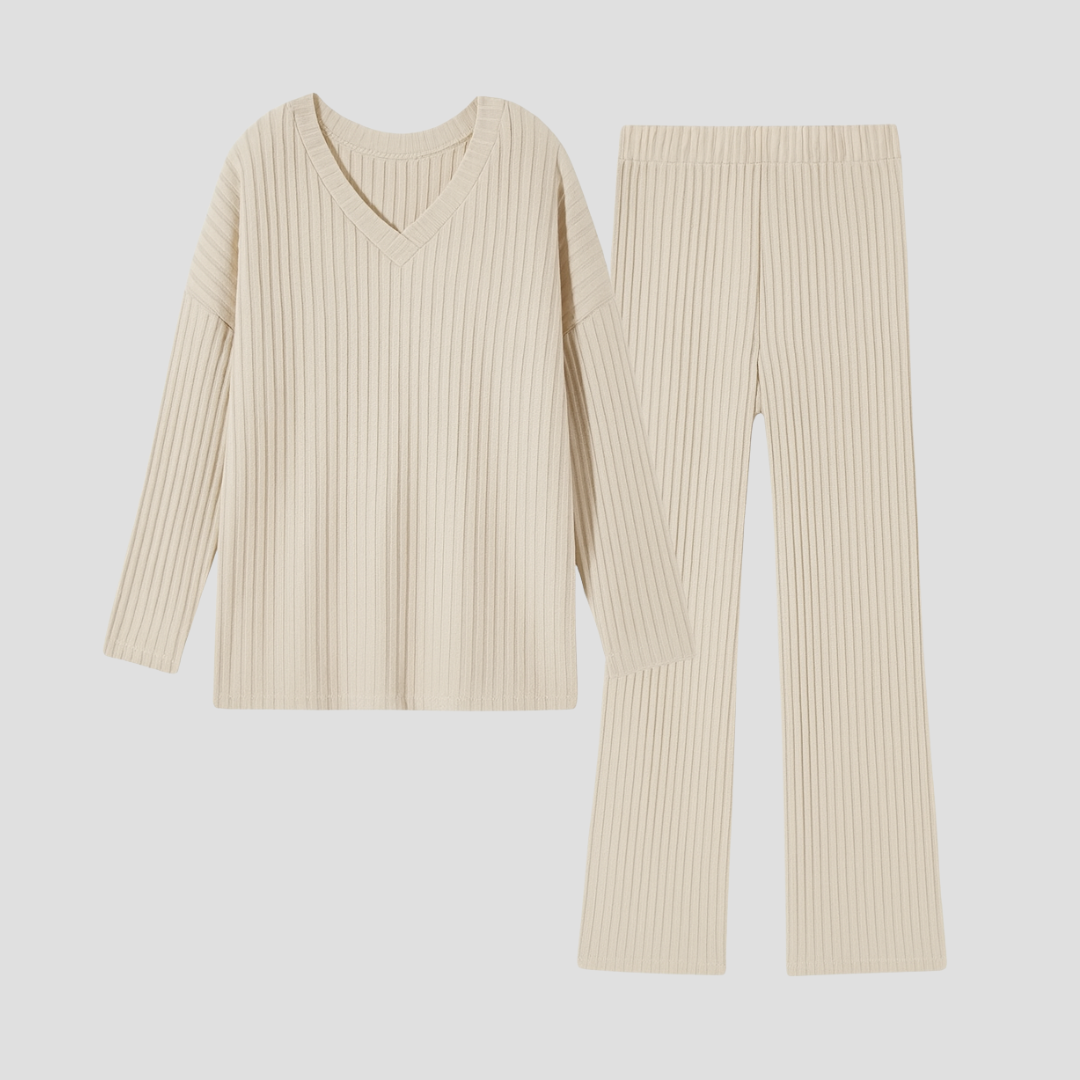 Luna | Dames Loungewear Set - Zacht Ribgebreid Comfy Set 1