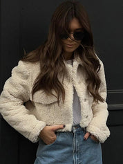 Luna | Damesjas - Stijlvol en Warm Korte Jas met Ritszakken 1