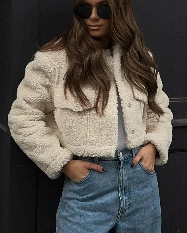 Luna | Damesjas - Stijlvol en Warm Korte Jas met Ritszakken 2