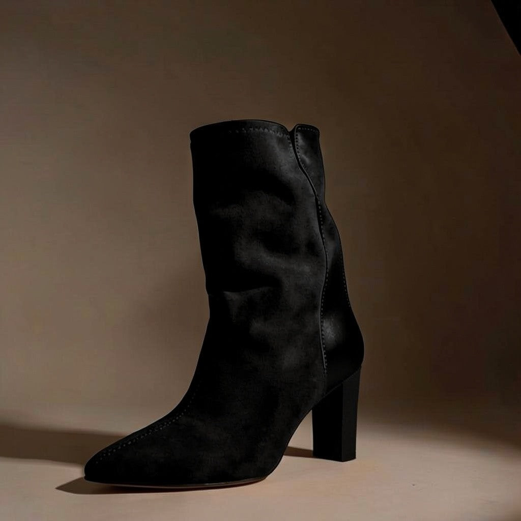 Luxe Laarzen met Hoge Hak en Rits