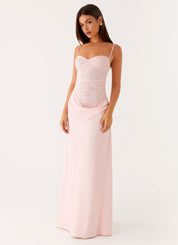 Lysandra | Dames Lange Jurk - Kanten Corset met Luxe Satijnen Rok 0