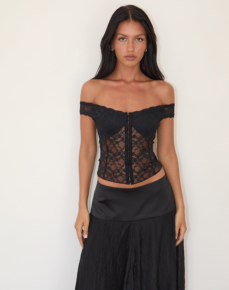 Chita | Kanten Off-Shoulder Corset Top – Getailleerd & Elegant