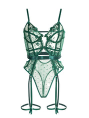 Groene Kanten Body Lingerie met Beugel