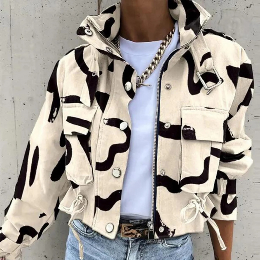 Demi | Stijlvolle Tussenjas voor Dames - Cropped Bomberjack Model met Stoere Kraag