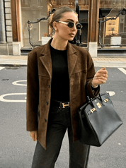 Marbel | Luxe Bruine Suède Dames Jas - Casual Chic