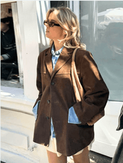 Marbel | Luxe Bruine Suède Dames Jas - Casual Chic