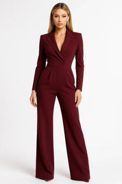 Maya | Dames Jumpsuit Zwart - Elegante V-hals, Wide-leg Pasvorm 0