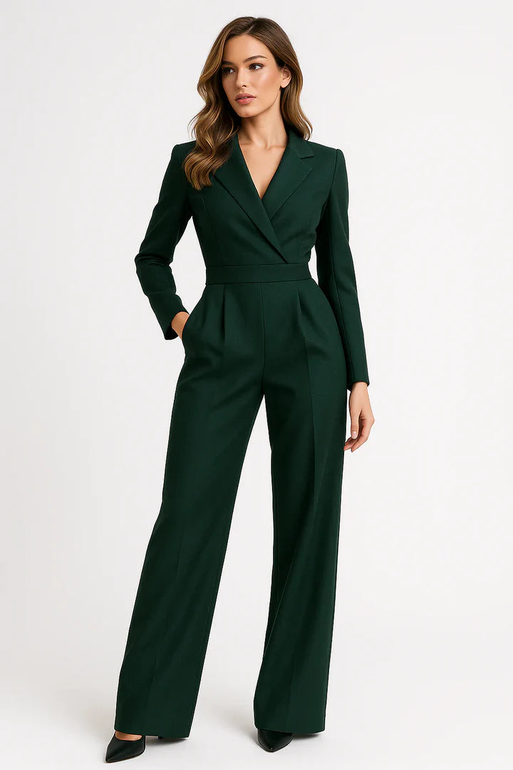 Maya | Dames Jumpsuit Zwart - Elegante V-hals, Wide-leg Pasvorm 3