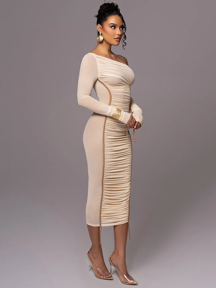 Maya | Dames Midi-jurk - Luxe Zachte Stof met Unieke Details 5