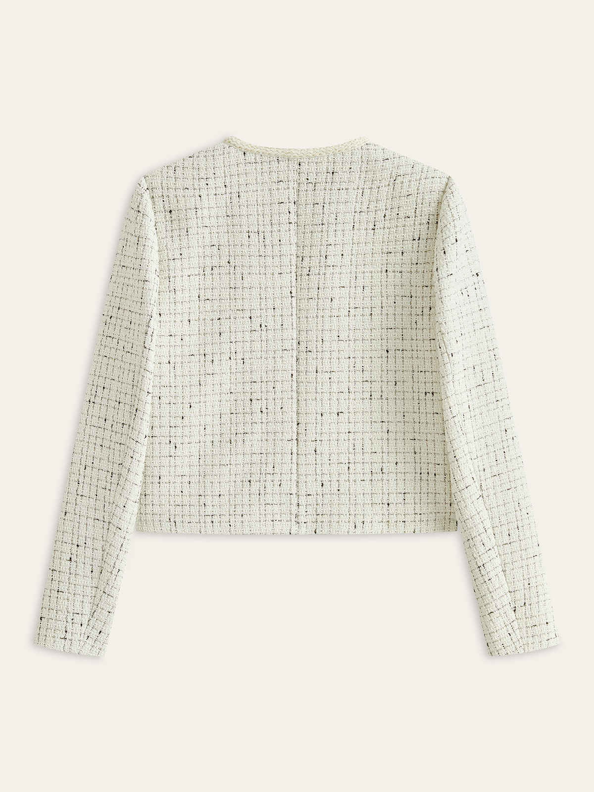 Metria | Dames Jas met Tweed Metalen Details - Regular Fit