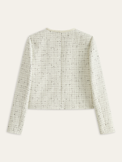 Metria | Dames Jas met Tweed Metalen Details - Regular Fit