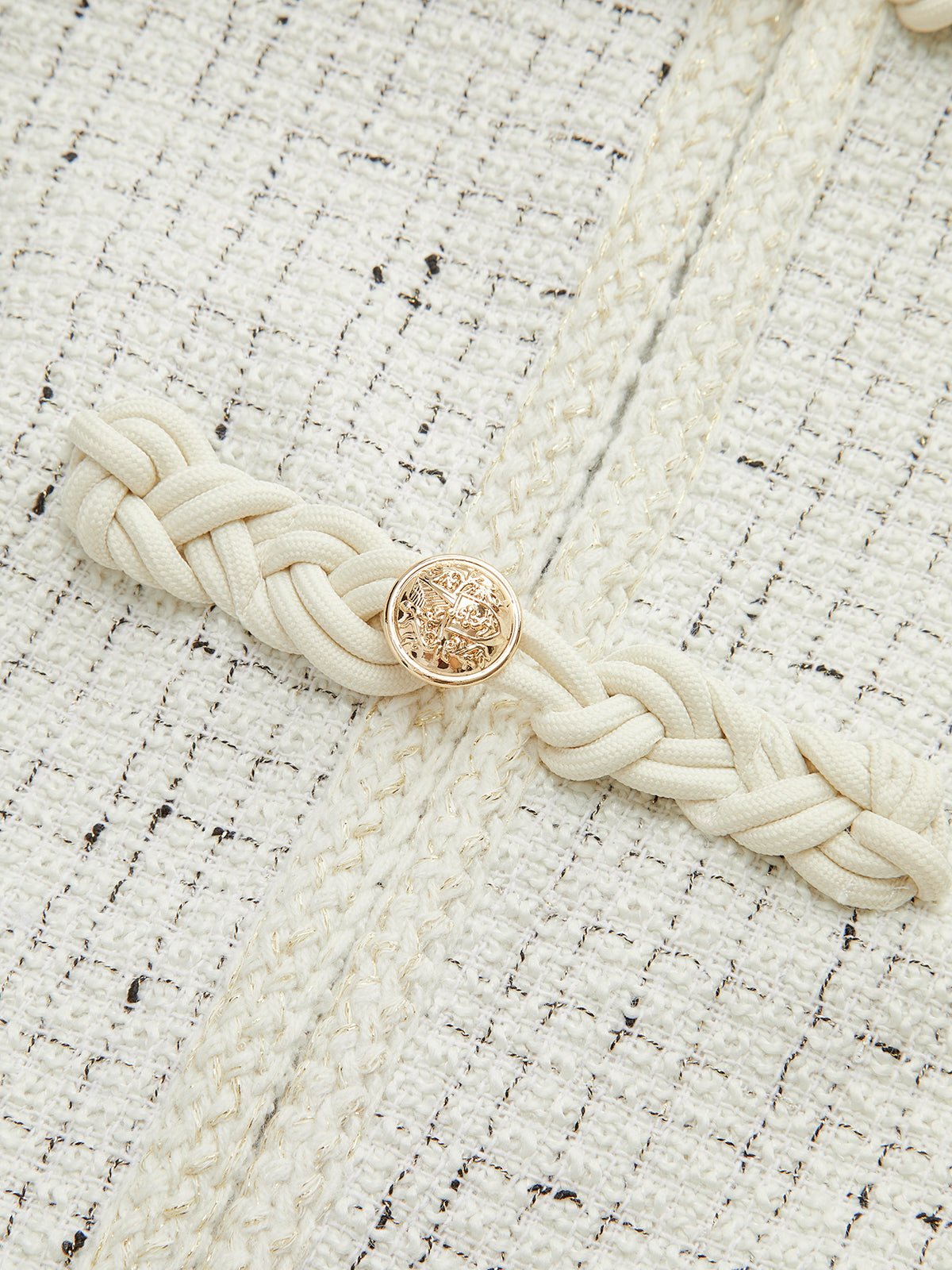 Metria | Dames Jas met Tweed Metalen Details - Regular Fit