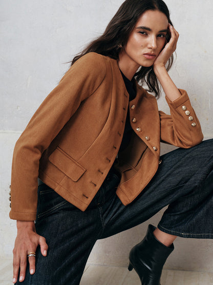 Metrico | Suede Korte Dames Jas - Elegante Pasvorm