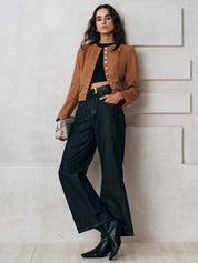 Metrico | Suede Korte Dames Jas - Elegante Pasvorm