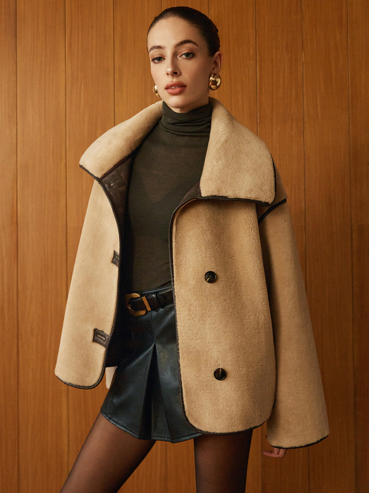 Minky | Suede Winterjas met Teddy Voering - Warm en Stijlvol