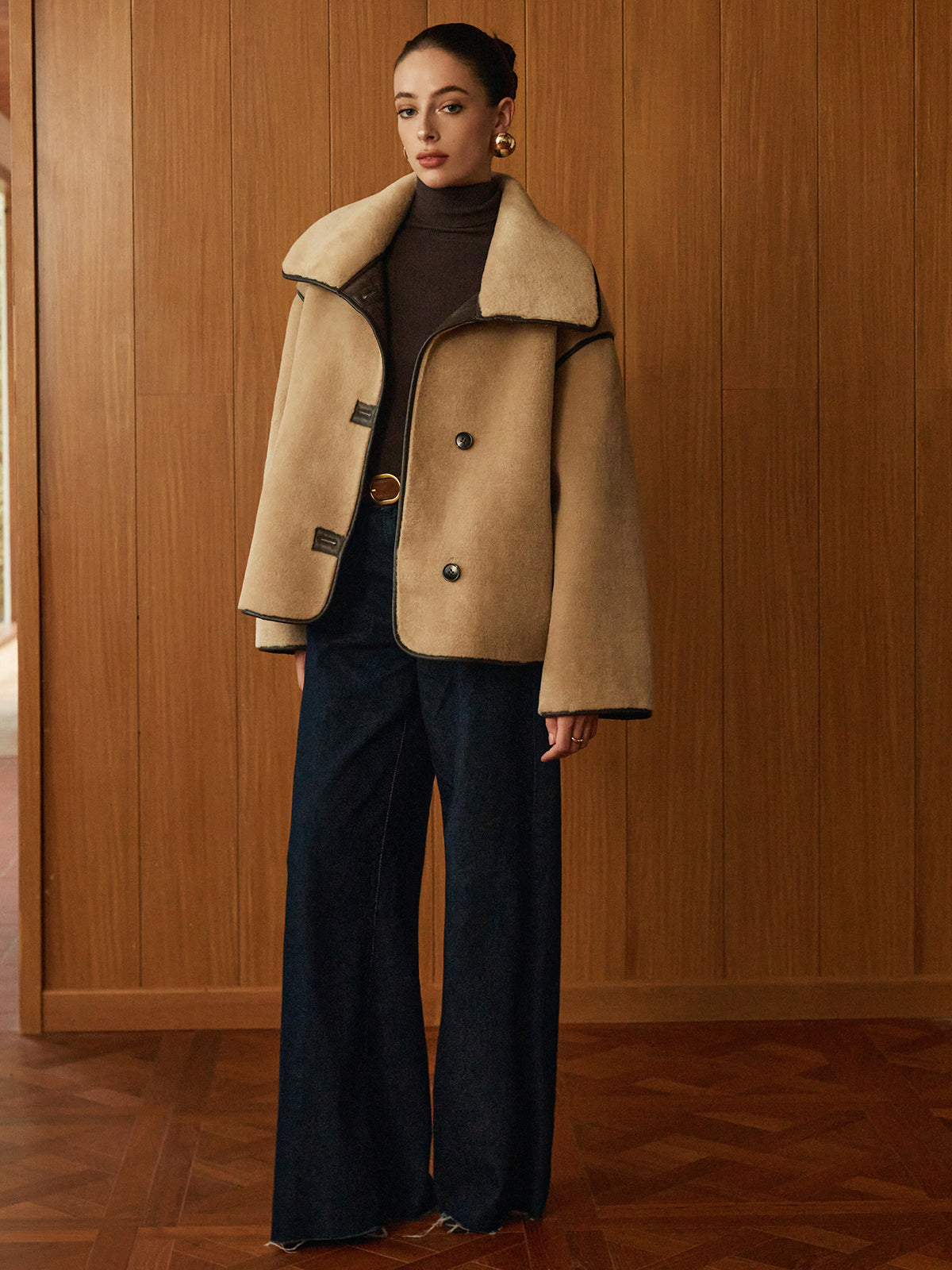 Minky | Suede Winterjas met Teddy Voering - Warm en Stijlvol