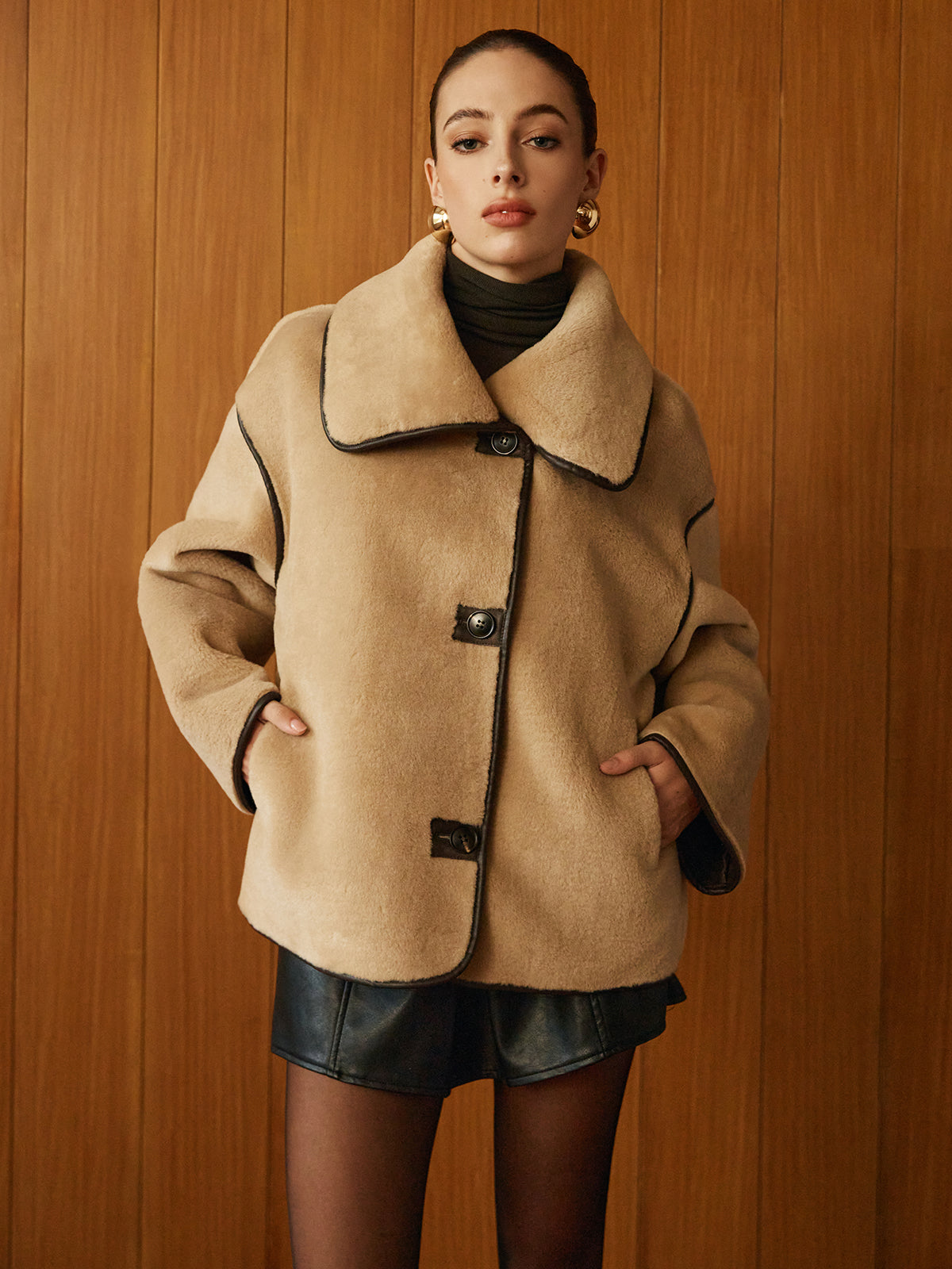 Minky | Suede Winterjas met Teddy Voering - Warm en Stijlvol