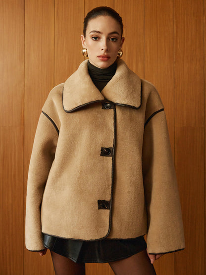 Minky | Suede Winterjas met Teddy Voering - Warm en Stijlvol
