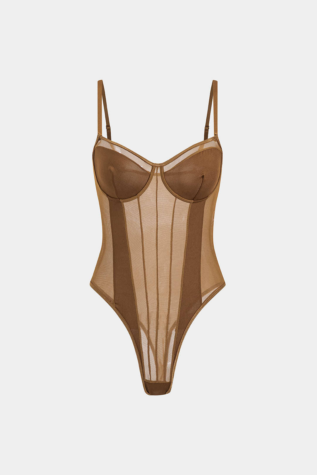 Mira | Dames Bodysuit - Mesh en Patchwork, Elegant Silhouet 0