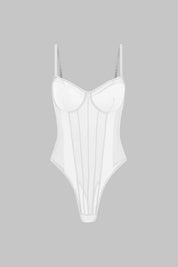 Mira | Dames Bodysuit - Mesh en Patchwork, Elegant Silhouet 10