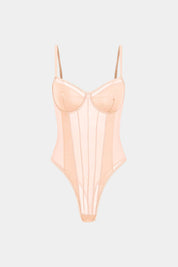 Mira | Dames Bodysuit - Mesh en Patchwork, Elegant Silhouet 12