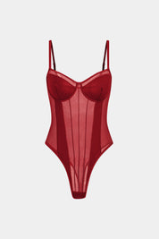 Mira | Dames Bodysuit - Mesh en Patchwork, Elegant Silhouet 13