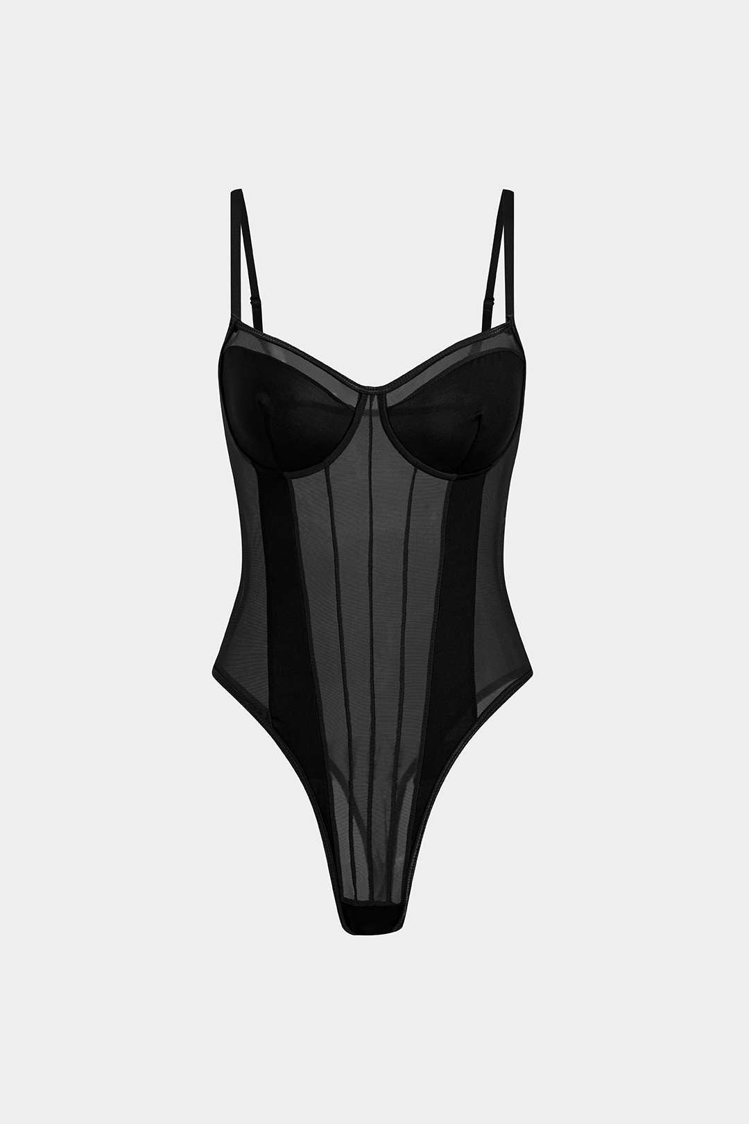 Mira | Dames Bodysuit - Mesh en Patchwork, Elegant Silhouet 14