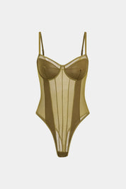 Mira | Dames Bodysuit - Mesh en Patchwork, Elegant Silhouet 15