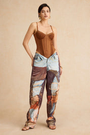 Mira | Dames Bodysuit - Mesh en Patchwork, Elegant Silhouet 5