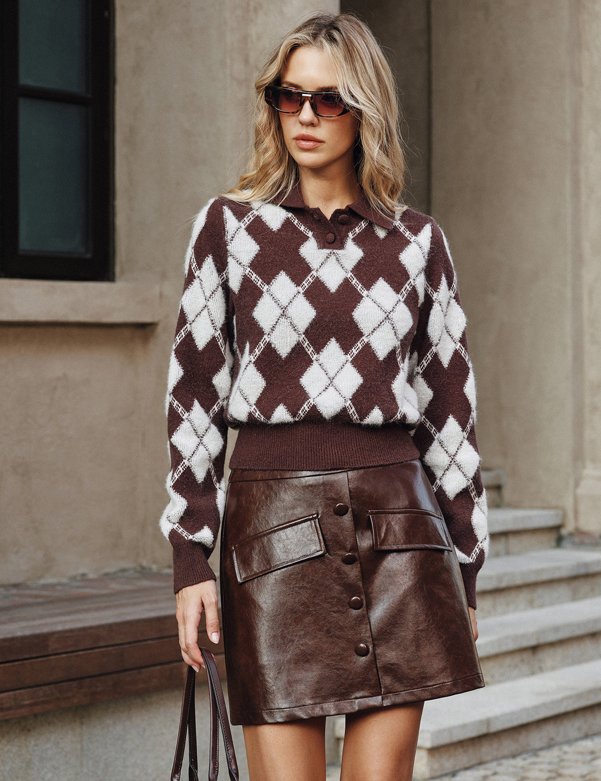 Mira | Dames Minirok - Imitatieleer met Decoratieve Zakken 1