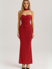Mireille | Dames Strapless Chokerjurk - Vloerlengte, Elegant en Flatterend 11