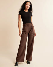 Mova | Zwarte Damesbroek Hoge Taille - Geplooide Pijpen, Elegant 10